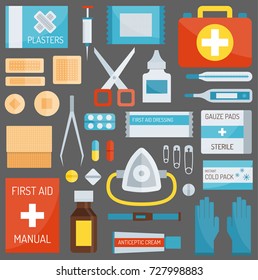 First aid symbols vector illustration.