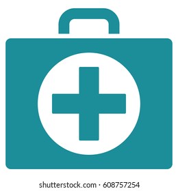 First Aid vector icon. Flat soft blue symbol. Pictogram is isolated on a white background. Designed for web and software interfaces.