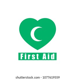 first aid vector icon green moon