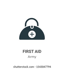 First aid vector icon on white background. Flat vector first aid icon symbol sign from modern army collection for mobile concept and web apps design.