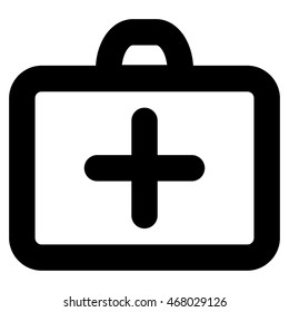First Aid vector icon. Style is stroke flat icon symbol, black color, white background.