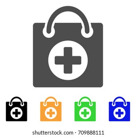 First Aid vector icon. Style is a flat graphic symbol in gray, black, yellow, blue, green color variants. Designed for web and mobile apps.