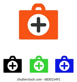 First Aid vector pictograph. Illustration style is a flat iconic colored symbol with different color versions.