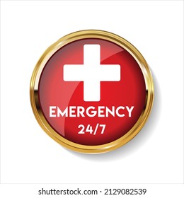 First aid website button on white background