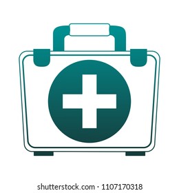 First aids suitcase blue lines