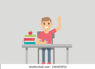 First amera. Boy on the desk. Russian fairy tales. Home of lego cubes