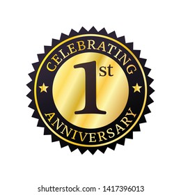 First Anniversary celebration, design for birthday celebration. - Vector 