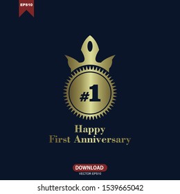 First anniversary concept logo design