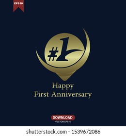 First anniversary concept logo design