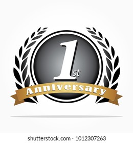 first anniversary logo vector