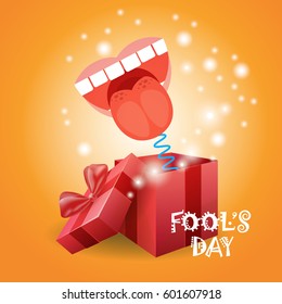 First April Fool Day Happy Holiday Greeting Card Flat Vector Illustration