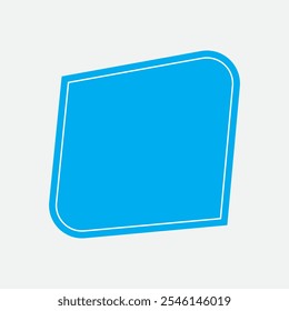First Asymetrical Shape with Blue Color. First Style Label Icon. High Quality Vector Icon. Editable Vector