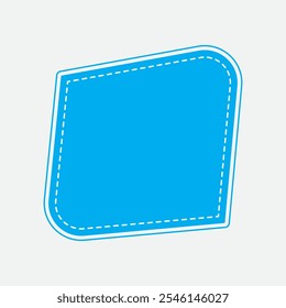 First Asymetrical Shape with Blue Color. Second Style Label Icon. High Quality Vector Icon. Editable Vector