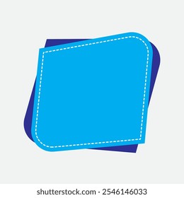First Asymetrical Shape with Blue Color. Seventh Style Label Icon. High Quality Vector Icon. Editable Vector