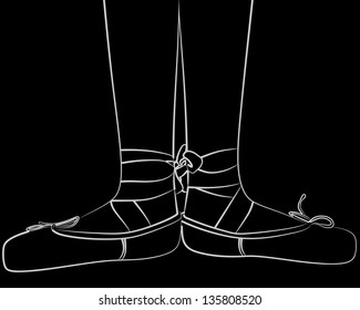 First ballet position, illustration