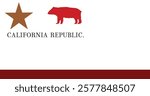 First Bear Flag of California (1846) Flag Vector Illustration Premium Quality