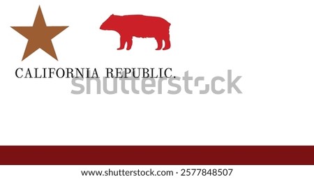 First Bear Flag of California (1846) Flag Vector Illustration Premium Quality