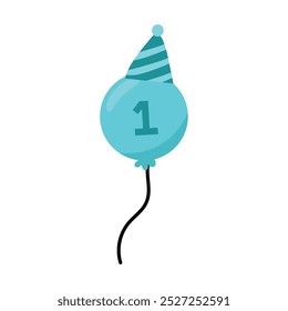 first birthday blue balloon isolated