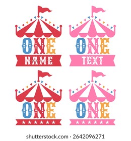 First Birthday Circus Tent Graphic Set