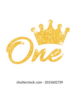 Cumpleaños uno con diseño de corona. Imagen de parte del cliente.