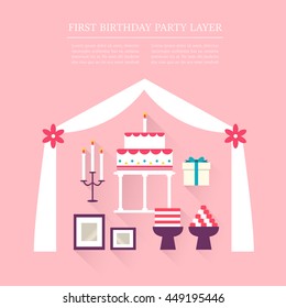 First Birthday party layer set
