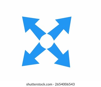 first blue arrow icon abstract vector