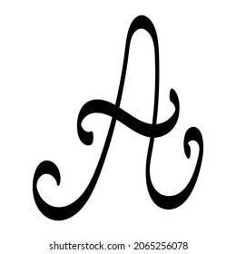 First capital letter A logo, calligraphy design stock illustration