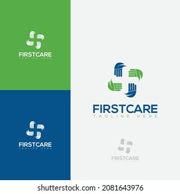 first care medical Logo Symbol. pharmacy Logo Design Flat Vector Template Element.