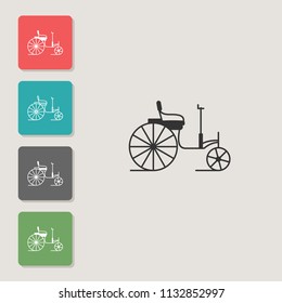 First cars - vector icon. Symbol for web, infographics, print design and mobile UX/UI kit. Vector illustration, EPS10.
