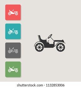 First cars - vector icon. Symbol for web, infographics, print design and mobile UX/UI kit. Vector illustration, EPS10.