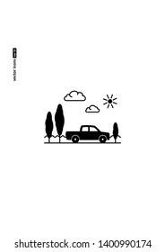 First cars - vector icon. Symbol for web, infographics, print design and mobile UX/UI kit. Vector illustration, EPS10.