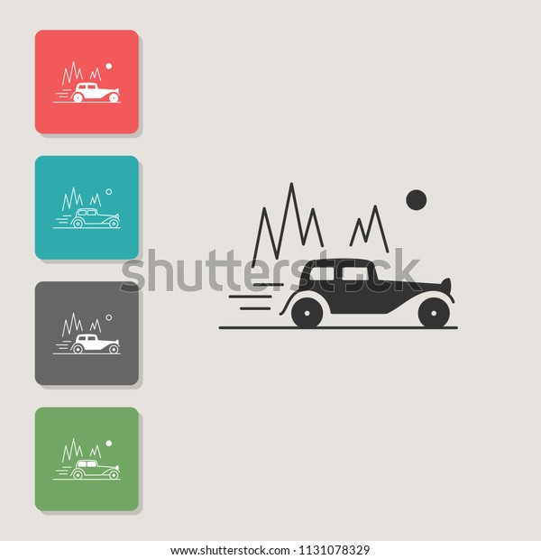First cars\
- vector icon. Symbol for web, infographics, print design and\
mobile UX/UI kit. Vector illustration,\
EPS10.