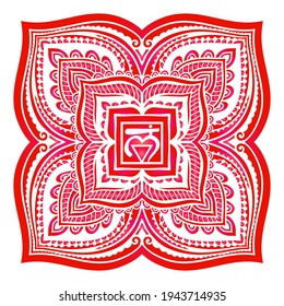 First chakra coloring vector illustration. Root chakra symbol. Red Color