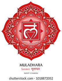 First Chakra Illustration Vector Of Muladhara