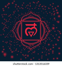 First chakra illustration vector of Muladhara. EPS 10