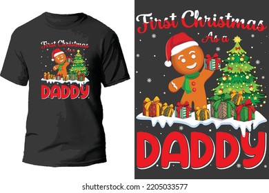 First christmas daddy t shirt design.