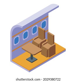 First class airplane icon isometric vector. Flight plane. Interior seat
