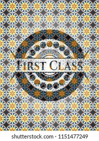 First Class arabesque emblem. arabic decoration.
