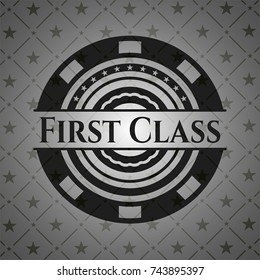 First Class black emblem. Vintage.