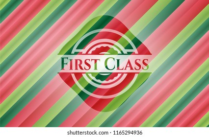 First Class christmas badge background.