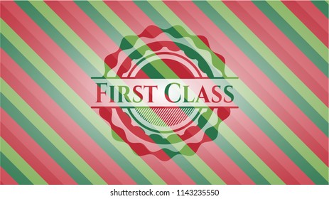 First Class christmas emblem background.