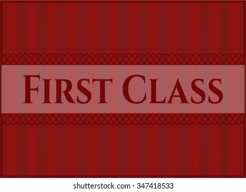 First Class colorful card