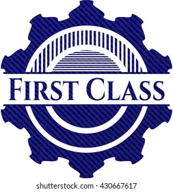 First Class with denim texture