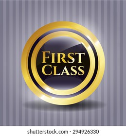 First Class gold shiny badge