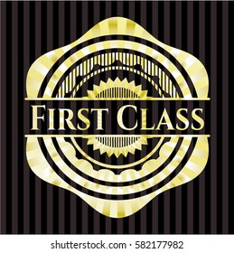 First Class gold shiny badge