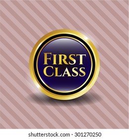 First Class gold shiny emblem