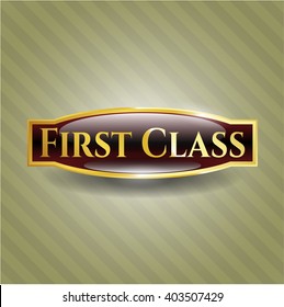 First Class golden emblem
