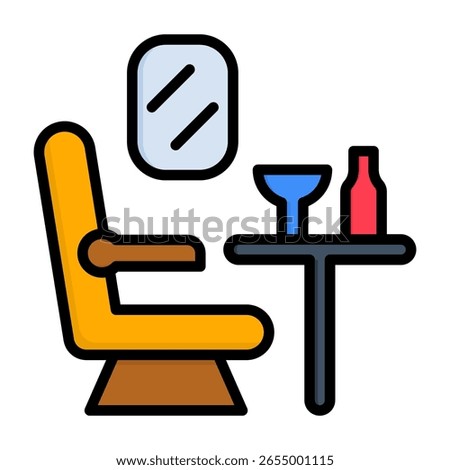 First Class Icon Lineal Color Vector Illustration