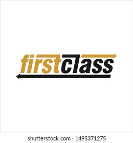 First class Logo. Arrow Symbol. Icon Vector. 