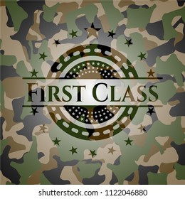 First Class on camouflaged pattern